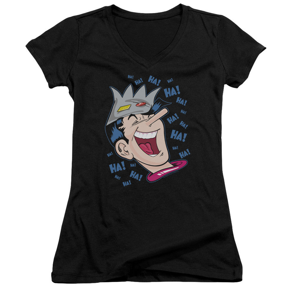 Juniors Sheer Cap Sleeve V-Neck