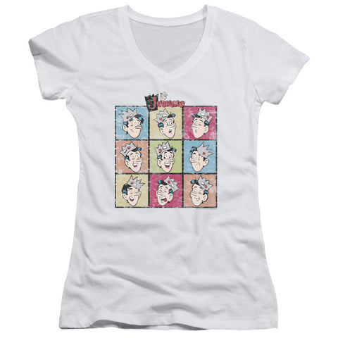 Juniors Sheer Cap Sleeve V-Neck