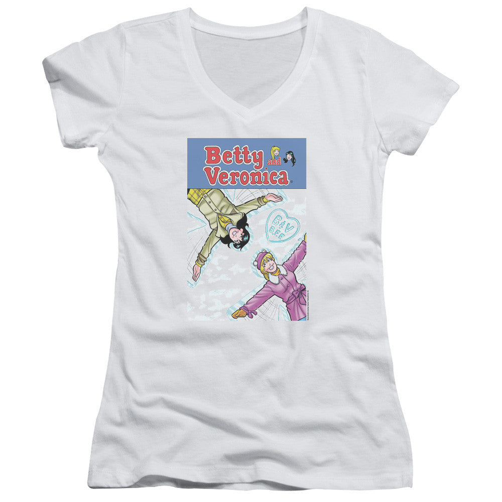 Juniors Sheer Cap Sleeve V-Neck