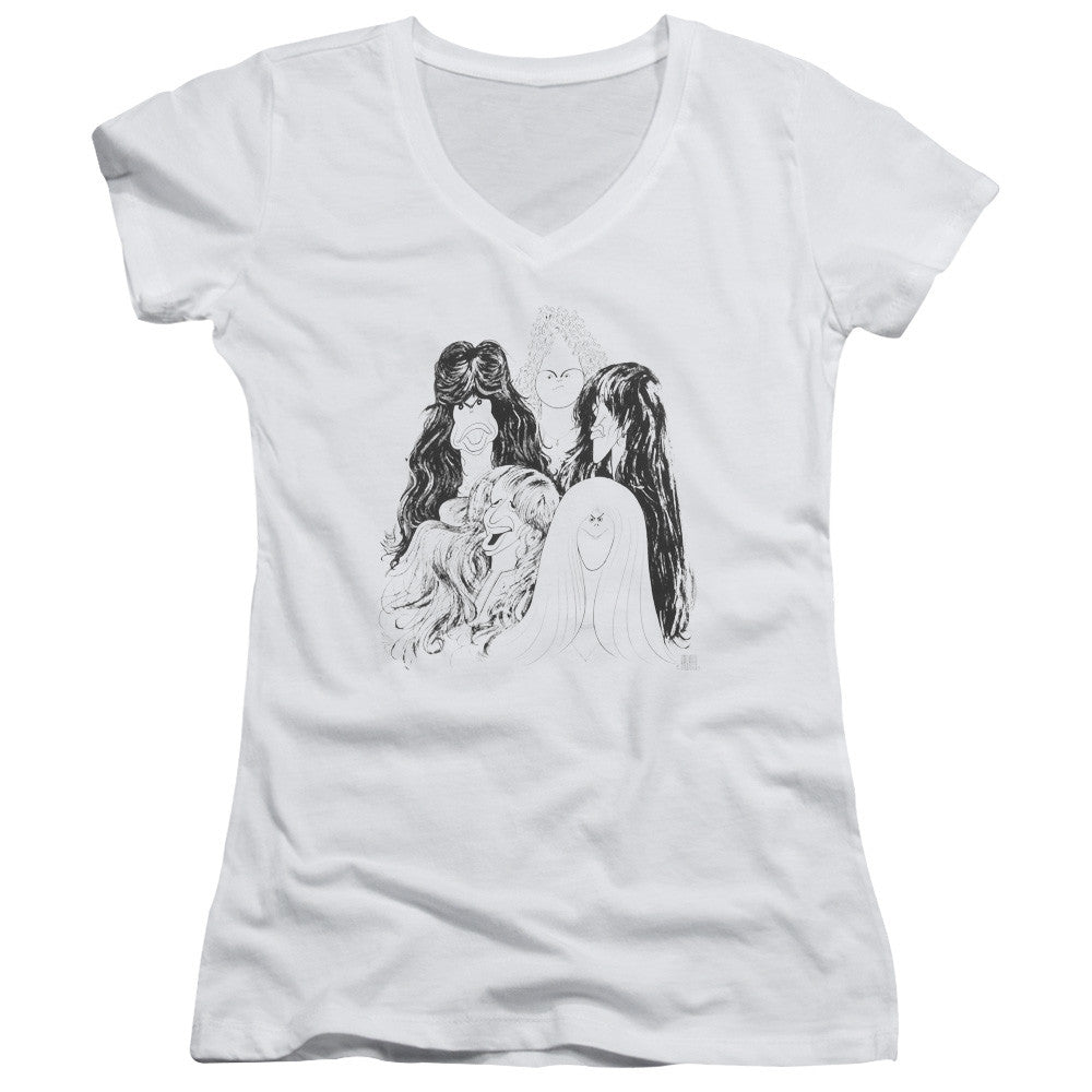 Juniors Sheer Cap Sleeve V-Neck