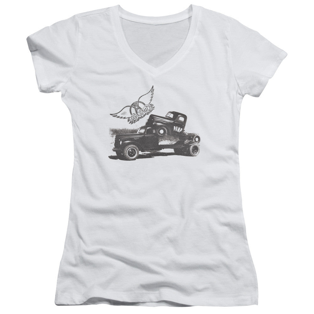 Juniors Sheer Cap Sleeve V-Neck