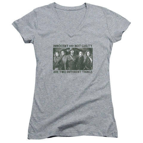 Juniors Sheer Cap Sleeve V-Neck