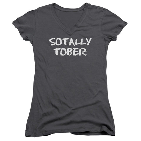 Juniors Sheer Cap Sleeve V-Neck