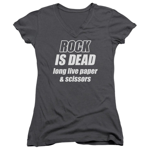 Juniors Sheer Cap Sleeve V-Neck