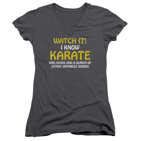 Juniors Sheer Cap Sleeve V-Neck