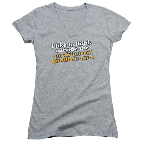 Juniors Sheer Cap Sleeve V-Neck