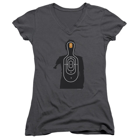 Juniors Sheer Cap Sleeve V-Neck