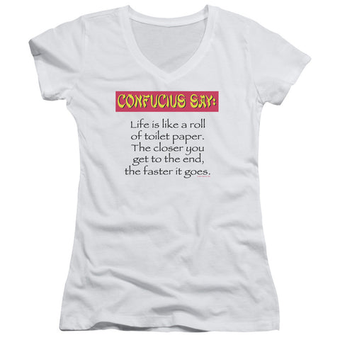 Juniors Sheer Cap Sleeve V-Neck