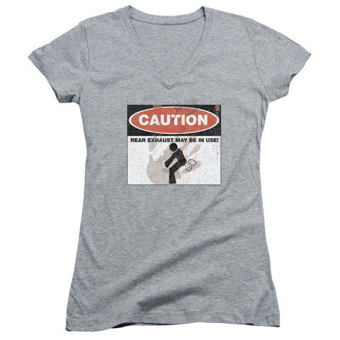 Juniors Sheer Cap Sleeve V-Neck