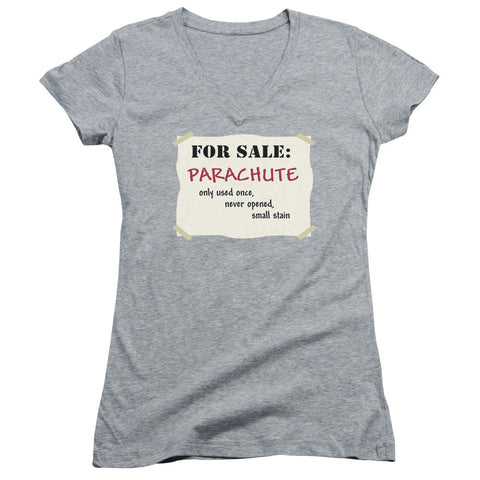 Juniors Sheer Cap Sleeve V-Neck