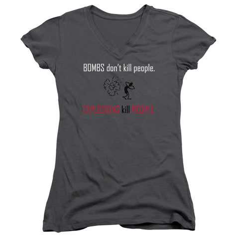 Juniors Sheer Cap Sleeve V-Neck