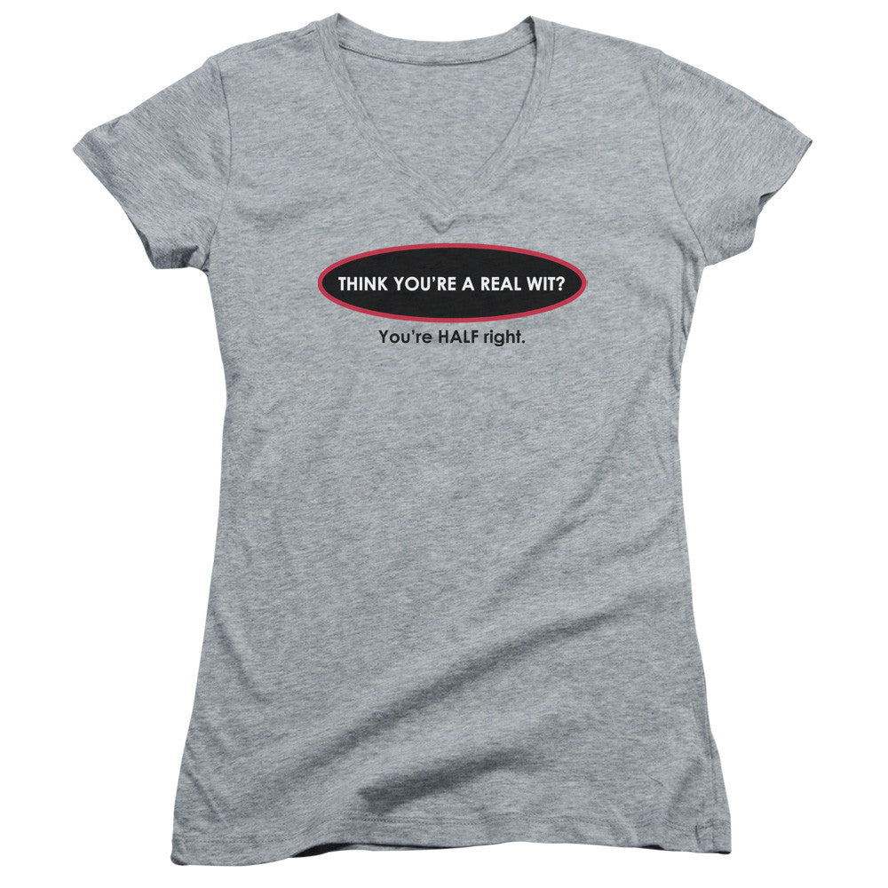 Juniors Sheer Cap Sleeve V-Neck