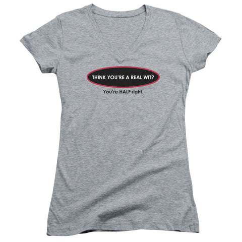 Juniors Sheer Cap Sleeve V-Neck