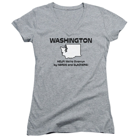 Juniors Sheer Cap Sleeve V-Neck