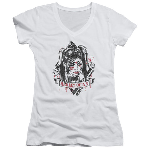 Juniors Sheer Cap Sleeve V-Neck