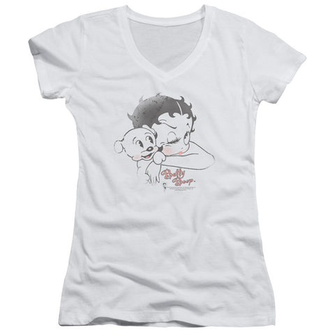 Juniors Sheer Cap Sleeve V-Neck