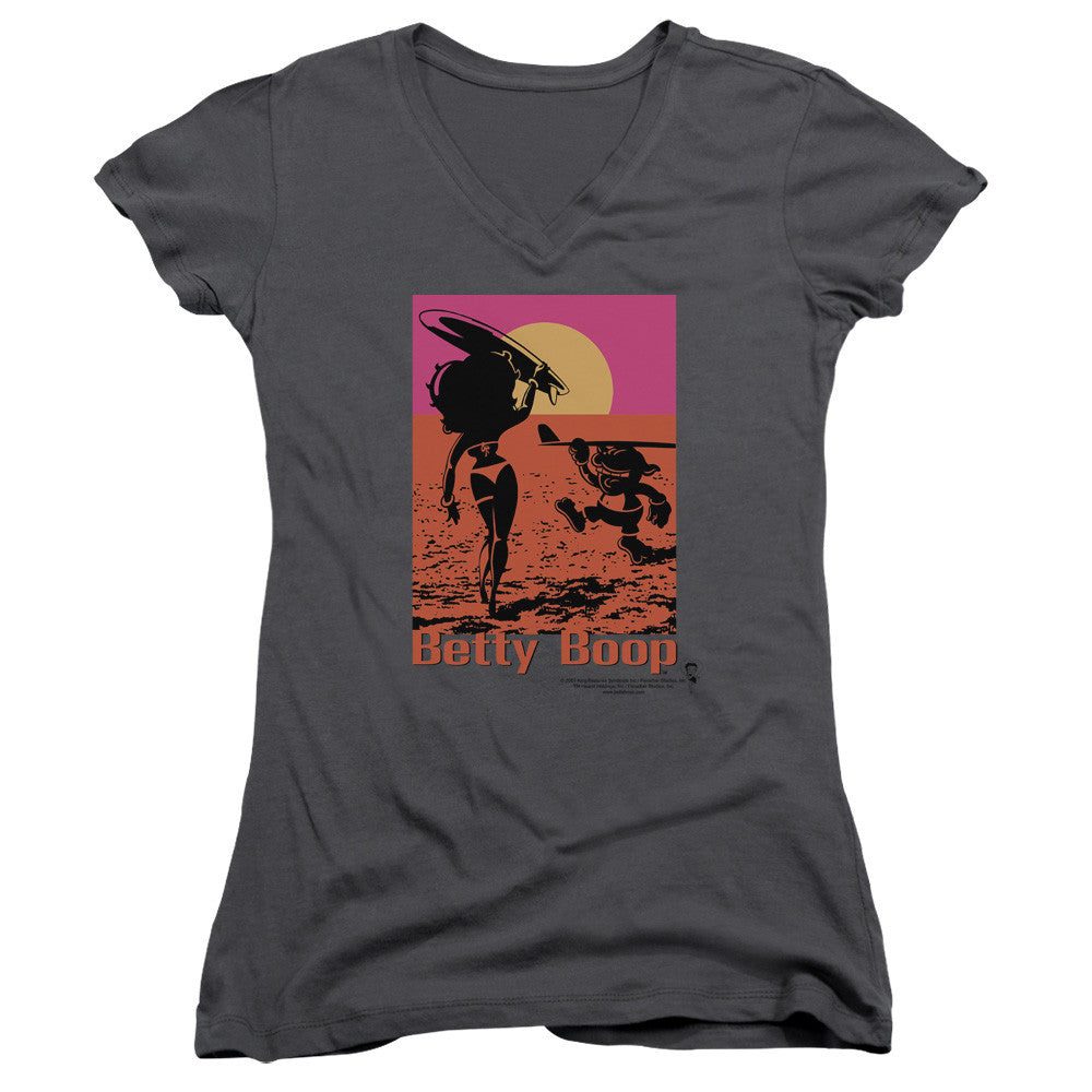 Juniors Sheer Cap Sleeve V-Neck