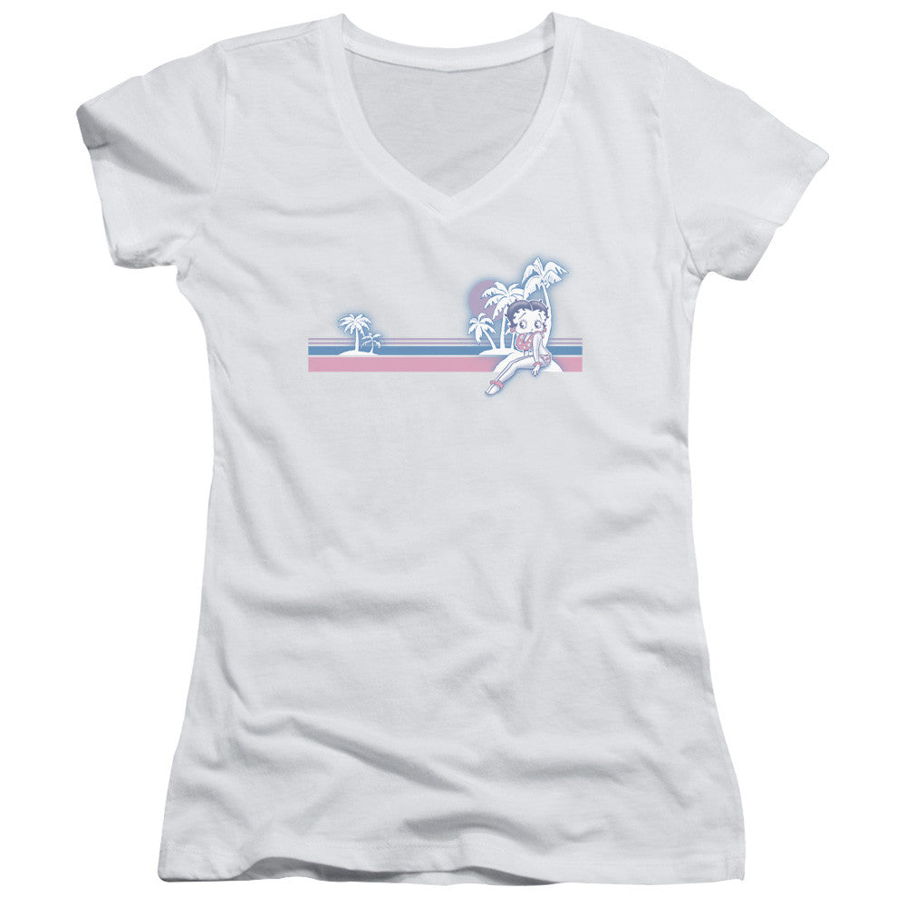 Juniors Sheer Cap Sleeve V-Neck