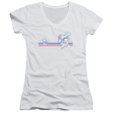 Juniors Sheer Cap Sleeve V-Neck