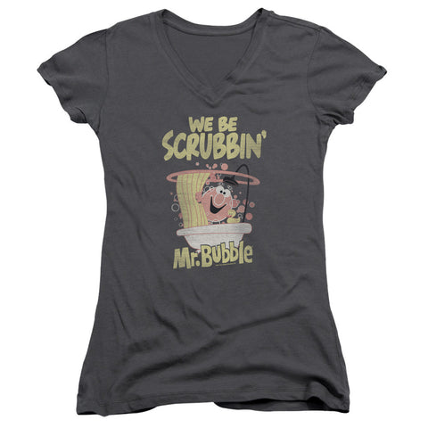 Juniors Sheer Cap Sleeve V-Neck