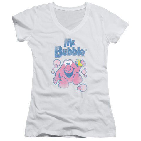 Juniors Sheer Cap Sleeve V-Neck