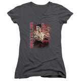 Juniors Sheer Cap Sleeve V-Neck