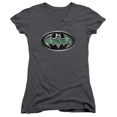 Juniors Sheer Cap Sleeve V-Neck