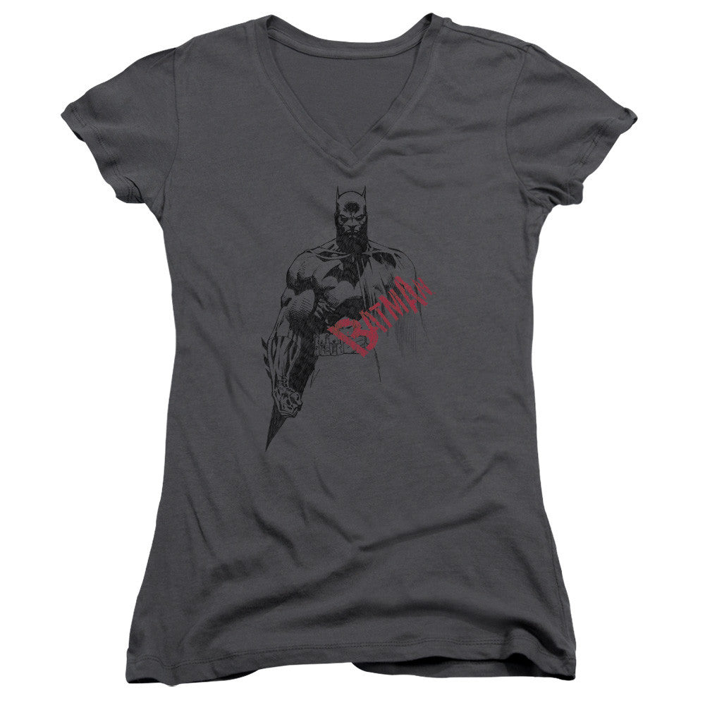 Juniors Sheer Cap Sleeve V-Neck