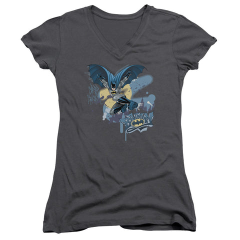 Juniors Sheer Cap Sleeve V-Neck