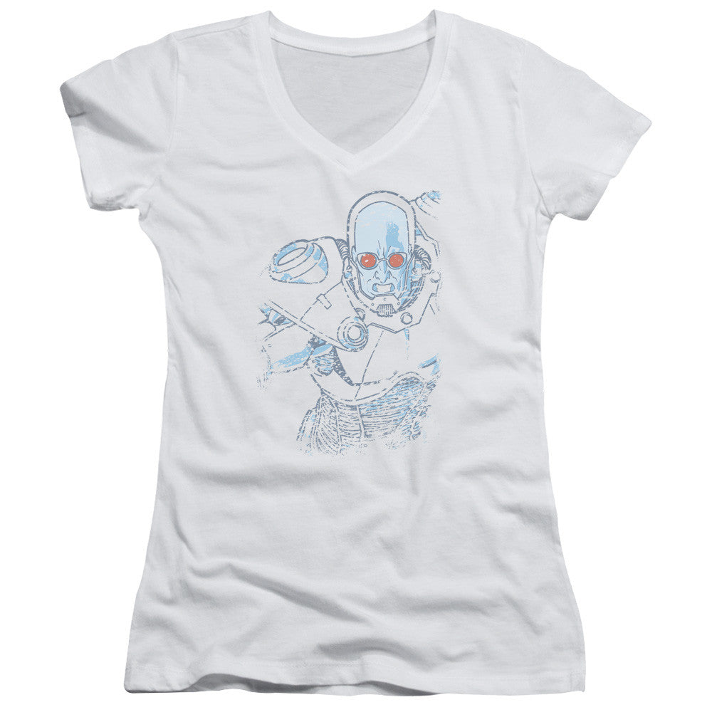 Juniors Sheer Cap Sleeve V-Neck