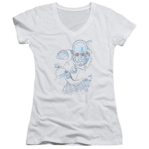 Juniors Sheer Cap Sleeve V-Neck