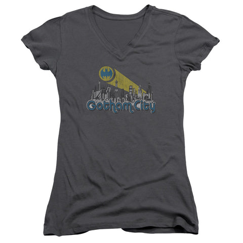 Juniors Sheer Cap Sleeve V-Neck