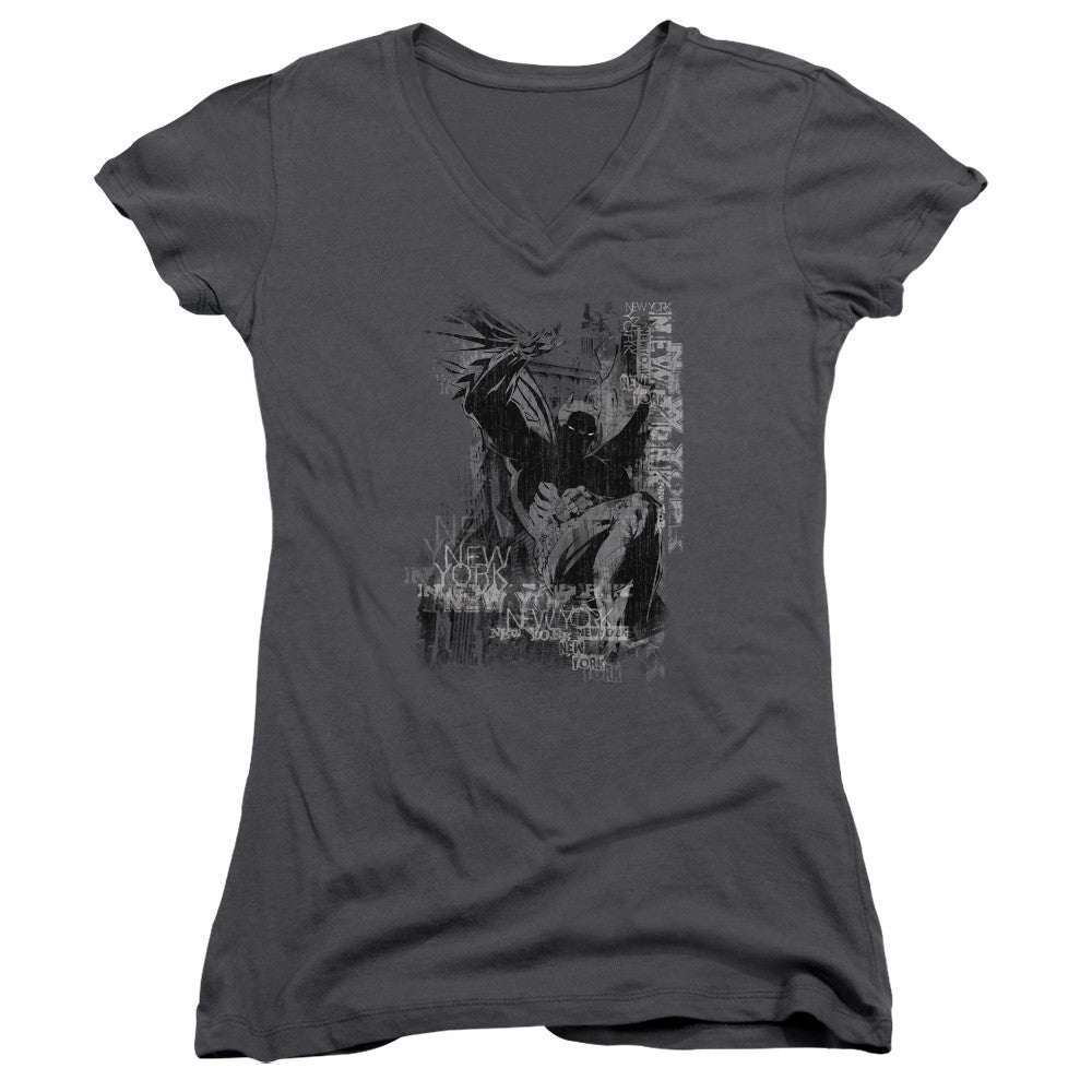 Juniors Sheer Cap Sleeve V-Neck