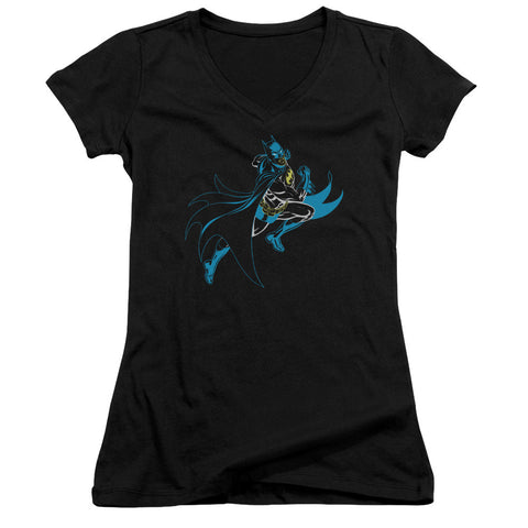 Juniors Sheer Cap Sleeve V-Neck