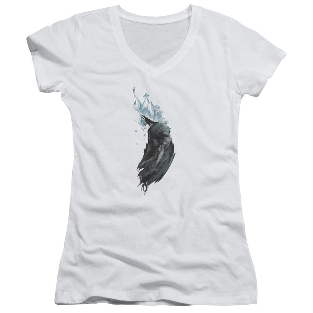 Juniors Sheer Cap Sleeve V-Neck