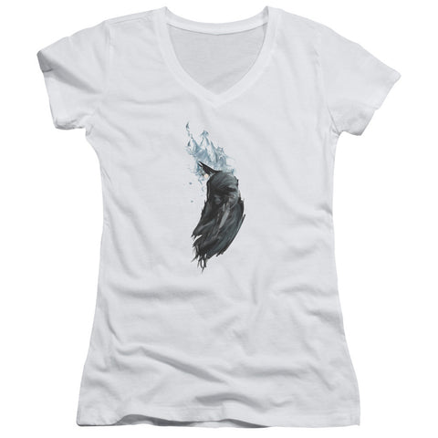 Juniors Sheer Cap Sleeve V-Neck