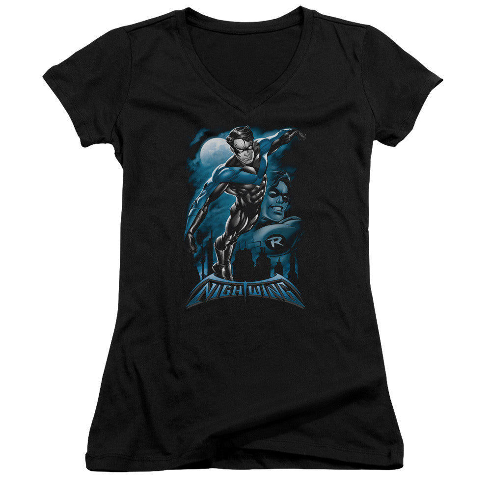 Juniors Sheer Cap Sleeve V-Neck