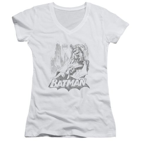 Juniors Sheer Cap Sleeve V-Neck