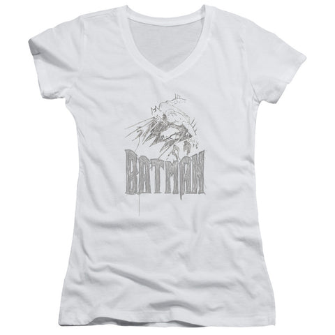 Juniors Sheer Cap Sleeve V-Neck