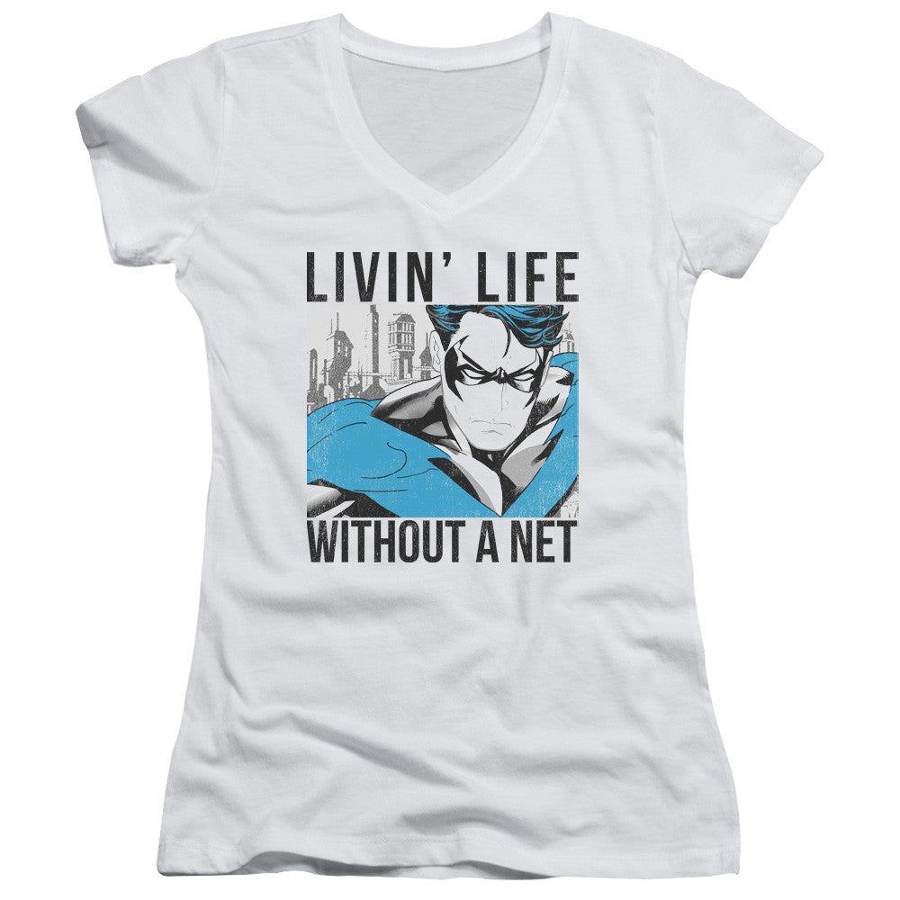 Juniors Sheer Cap Sleeve V-Neck