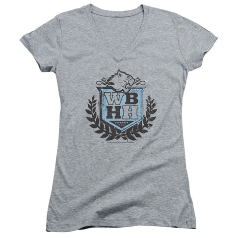 Juniors Sheer Cap Sleeve V-Neck