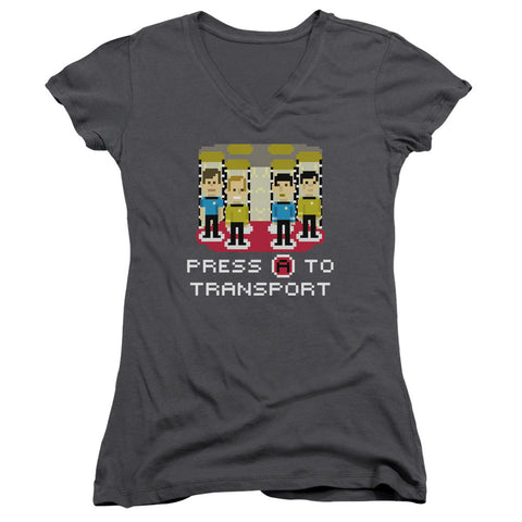 Juniors Sheer Cap Sleeve V-Neck