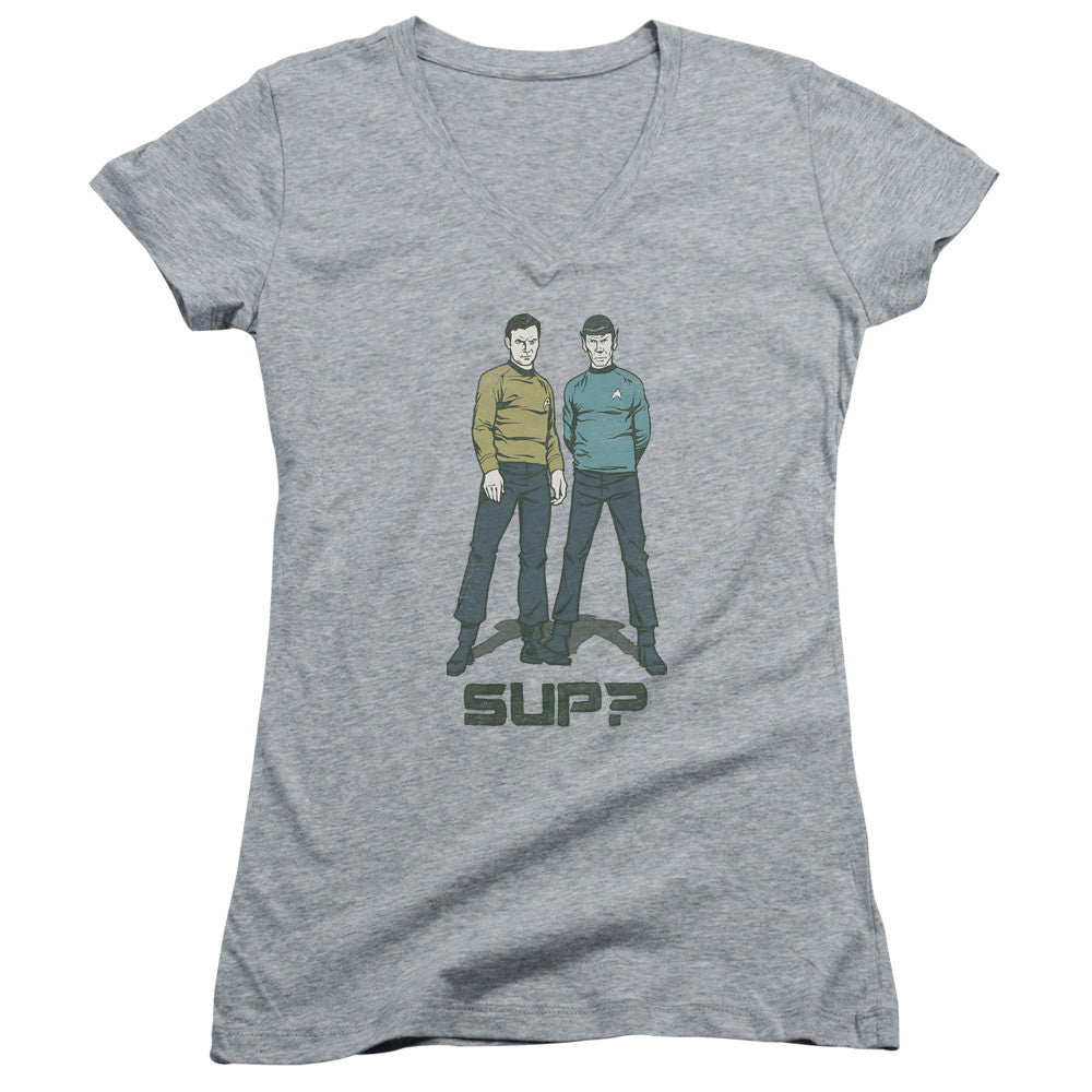 Juniors Sheer Cap Sleeve V-Neck