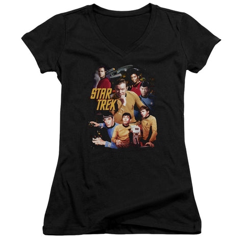 Juniors Sheer Cap Sleeve V-Neck