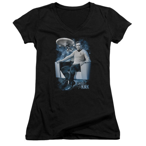 Juniors Sheer Cap Sleeve V-Neck