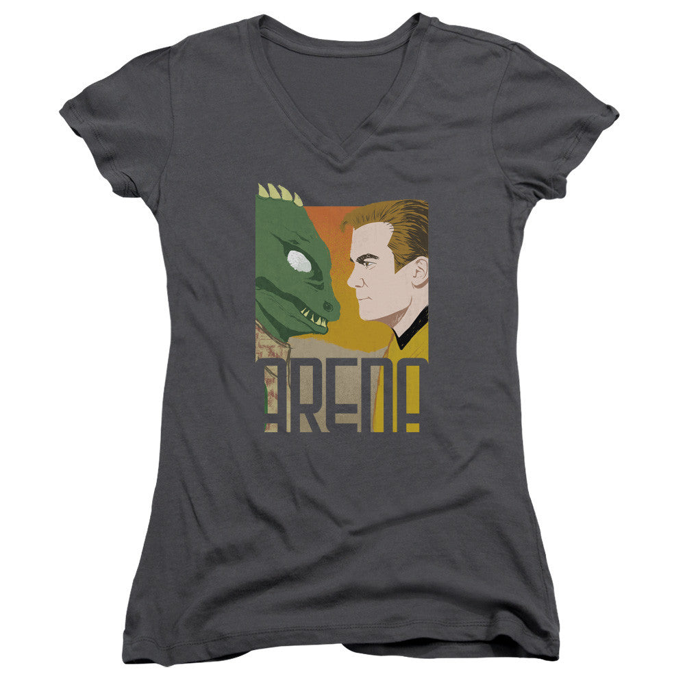 Juniors Sheer Cap Sleeve V-Neck