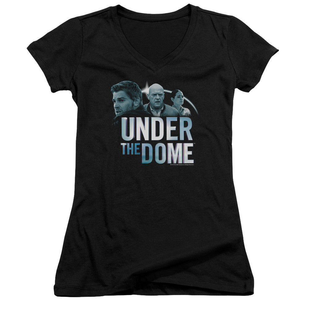 Juniors Sheer Cap Sleeve V-Neck