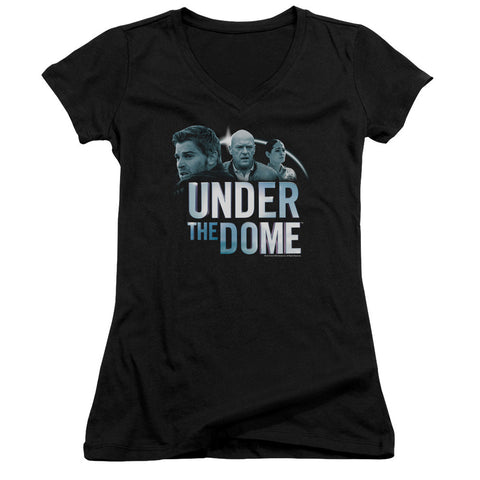 Juniors Sheer Cap Sleeve V-Neck