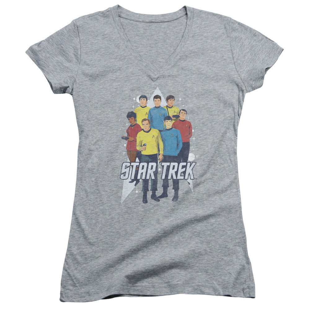 Juniors Sheer Cap Sleeve V-Neck