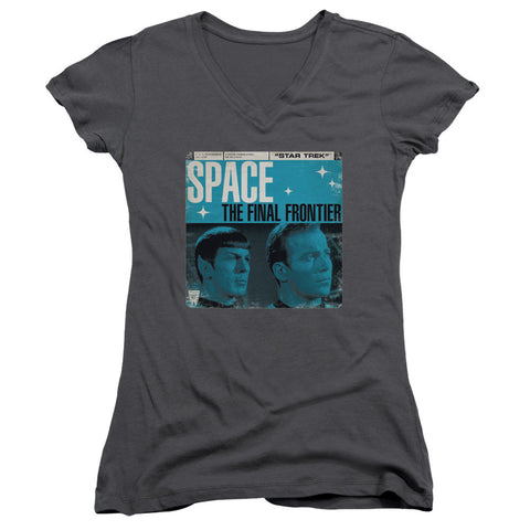 Juniors Sheer Cap Sleeve V-Neck